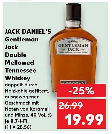 JACK DANIEL'S Gentleman Jack Double Mellowed Tennessee Whiskey