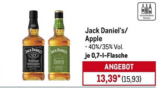 Jack Daniel's Whiskey/Apple 0,7 l - jetzt im Angebot!