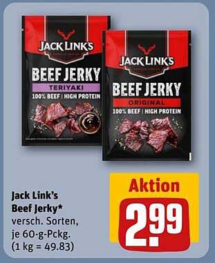 Jack Link's Beef Jerky – verschiedene Sorten