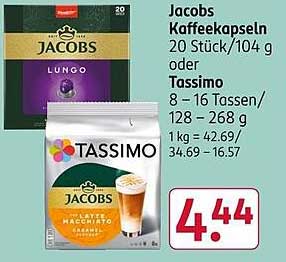Jacobs Kaffekapseln 20 Stück/104 g oder Tassimo 8 – 16 Tassen/128 – 268 g