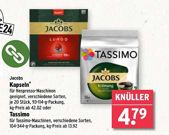 Jacobs Kapseln für Nespresso-Maschinen und Tassimo