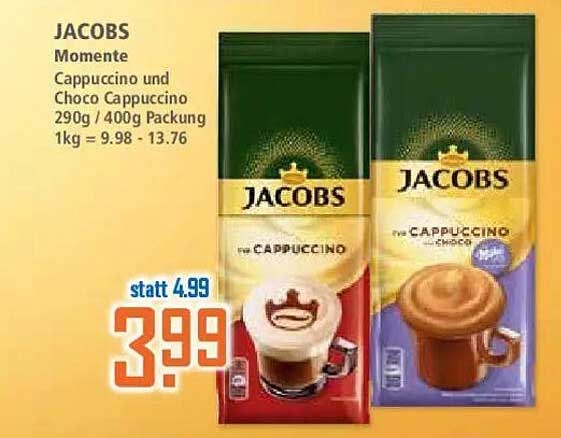 JACOBS Momente Cappuccino und Choco Cappuccino 290g / 400g Packung