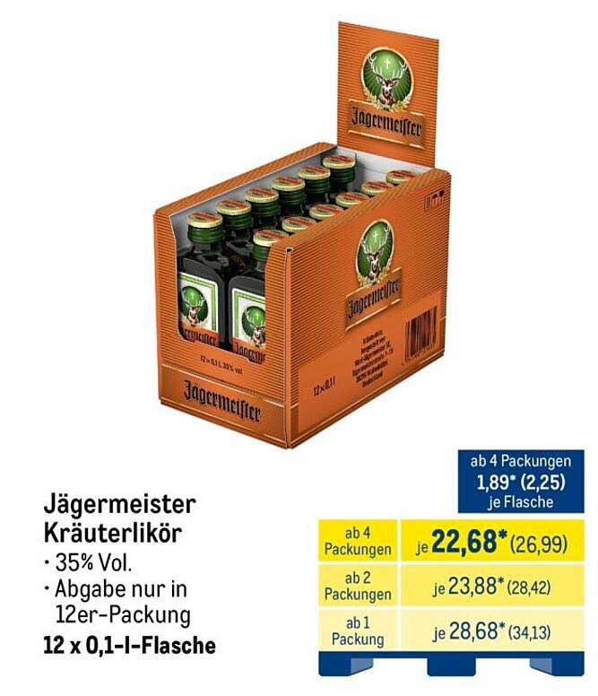 Jägermeister Kräuterlikör 12 x 0,1 l