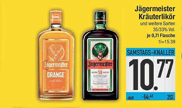 Jägermeister Kräuterlikör und weitere Sorten 35/33% Vol.