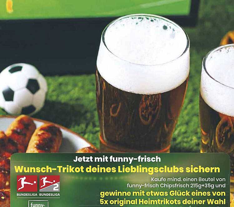 Jetzt mit funny-frisch Wunsch-Trikot deines Lieblingsclubs sichern