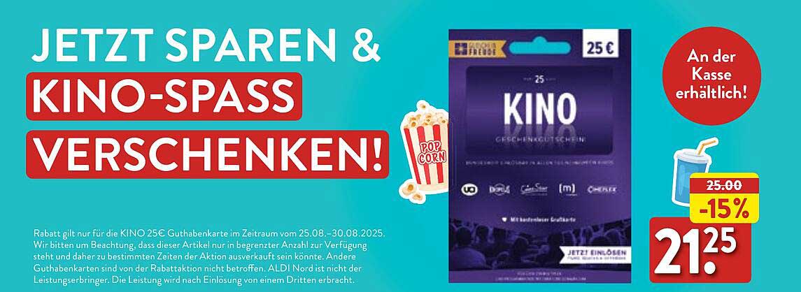 JETZT SPAREN & KINO-SPASS VERSCHENKEN!