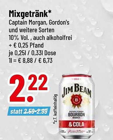 Jim Beam Mixgetränk - jetzt im trinkgut-Prospekt!
