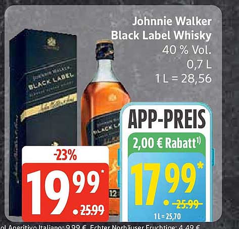 Johnnie Walker Black Label Whisky 0,7 L - 40 % Vol.