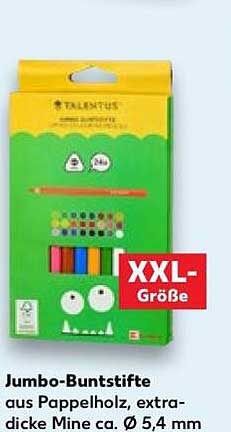 Jumbo-Buntstifte aus Pappelholz, extra-dicke Mine ca. Ø 5,4 mm