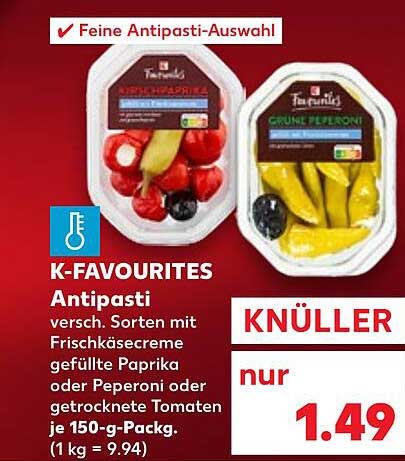 K-Favourites Antipasti - Feine Auswahl an gefüllten Paprika und mehr