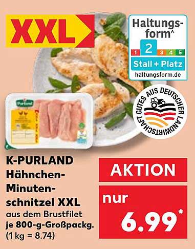 K-PURLAND Hähnchen-Minutenschnitzel XXL aus dem Brustfilet