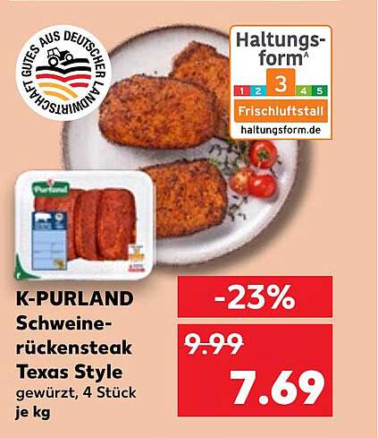 K-PURLAND Schweinerückensteak Texas Style