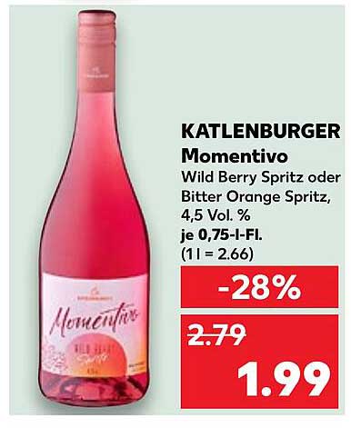 KATLENBURGER Momentivo Wild Berry Spritz oder Bitter Orange Spritz, 0,75 l