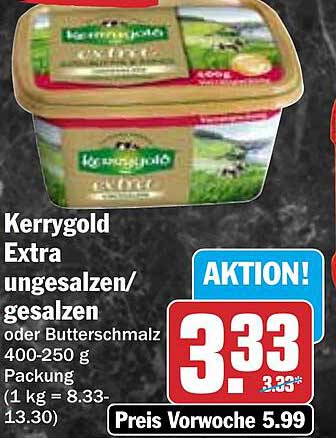 Kerrygold Extra ungesalzen/gesalzen oder Butterschmalz 400-250 g Packung