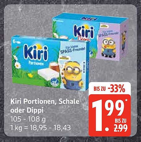 Kiri Portionen, Schale oder Dippi