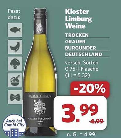 Kloster Limburg Grauer Burgunder 0,75 l - Trocken