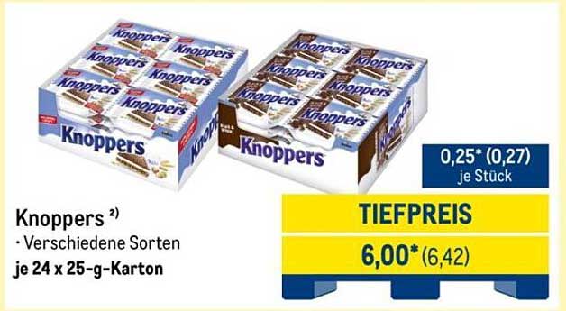 Knoppers - Verschiedene Sorten je 24 x 25-g-Karton