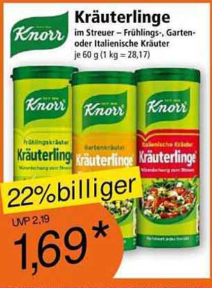 Knorr Kräuterlinge im Streuer – Frühlings-, Garten- oder Italienische Kräuter