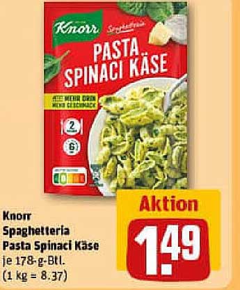 Knorr Spaghetti Pasta Spinaci Käse