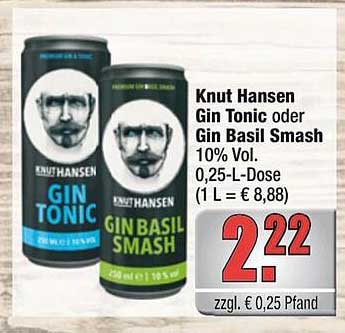 Knut Hansen Gin Tonic oder Gin Basil Smash 10% Vol.