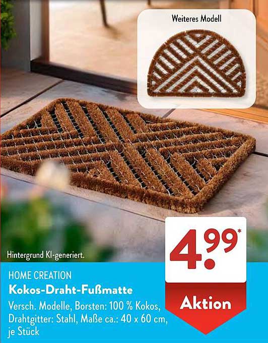 Kokos-Draht-Fußmatte von Home Creation