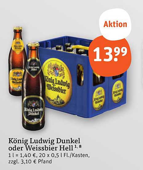 König Ludwig Dunkel oder Weissbier Hell
