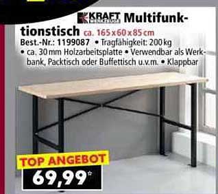KRAFT Multifunktionstisch 165 x 60 x 85 cm