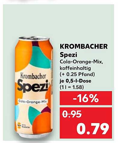 Krombacher Spezi Cola-Orange-Mix, koffeinhaltig