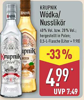 KRUPNIK Wódka/Nusslikör 0,5-L-Flasche