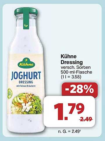 Kühne Joghurt Dressing 500-ml-Flasche -30%