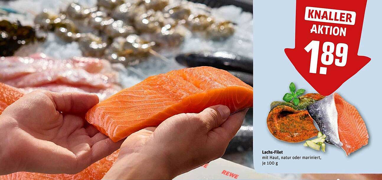 Lachs-Filet mit Haut, natur oder mariniert, je 100 g