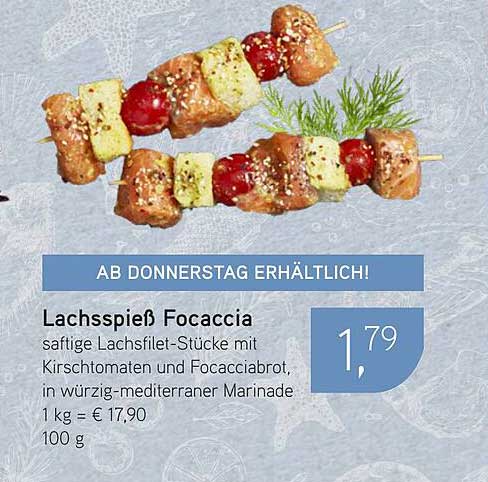 Lachs-spieß Focaccia