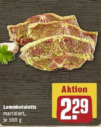 Lammkoteletts mariniert, je 100 g
