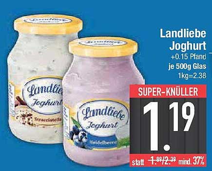 Landliebe Joghurt 500g – Stracciatella und Heidelbeeren