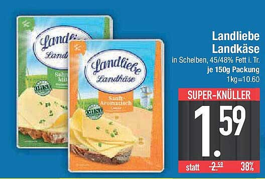 Landliebe Landkäse in Scheiben, 150g