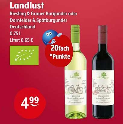 Landlust Riesling & Grauer Burgunder oder Dornfelder & Spätburgunder 0,75l