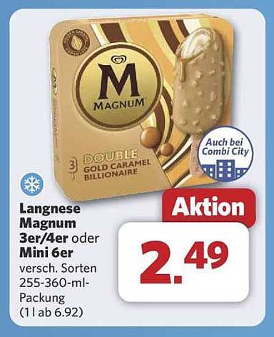 Langnese Magnum 3er/4er oder Mini 6er