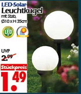 LED-Solar-Leuchtkugel mit Stab, Ø10 x H 35cm
