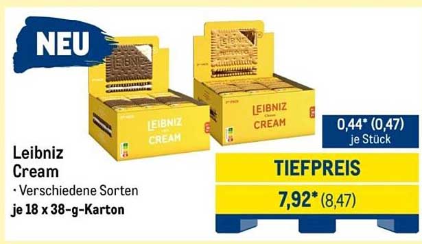Leibniz Cream - Verschiedene Sorten im Angebot