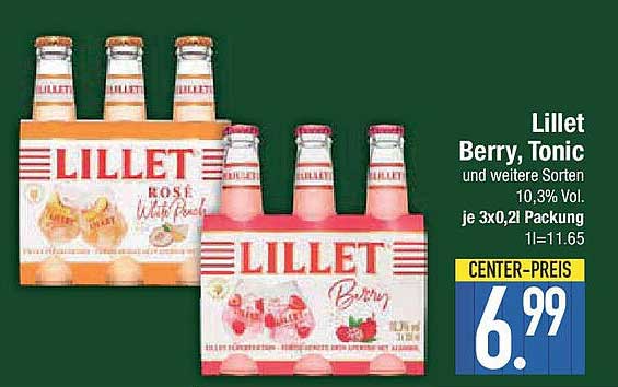 Lillet Berry, Tonic und weitere Sorten 10,3% Vol. je 3x0,2l Packung