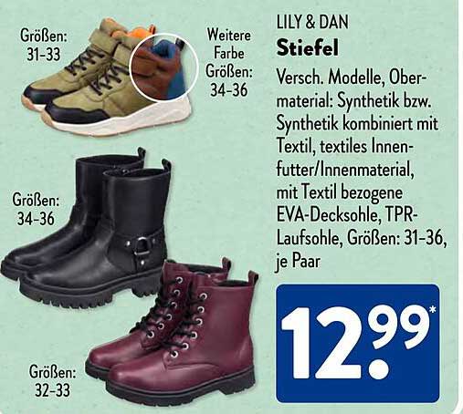 LILY & DAN Stiefel - Verschiedene Modelle und Farben