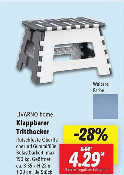 LIVARNO home Klappbarer Tritthocker