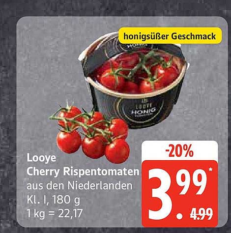 Looye Cherry Rispen-Tomaten aus den Niederlanden 180 g