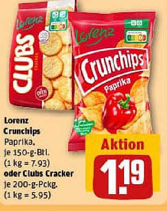 Lorenz Crunchips Paprika oder Clubs Cracker