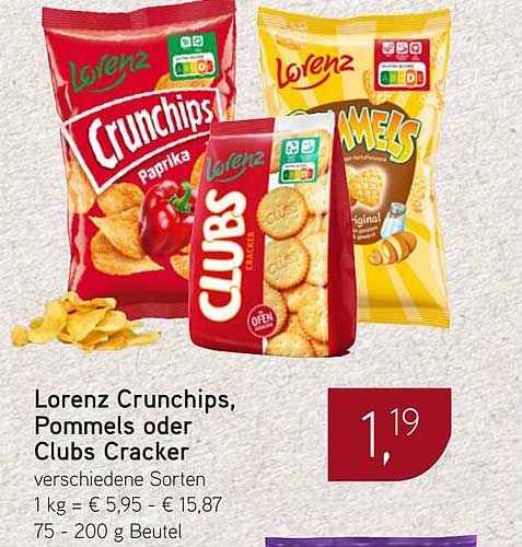Lorenz Crunchips, Pommes oder Clubs Cracker
