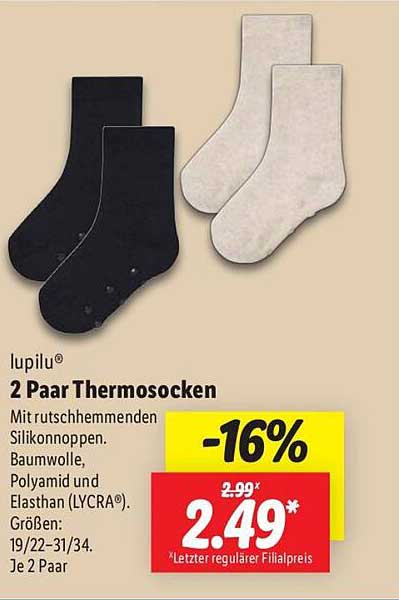 lupilu® 2 Paar Thermosocken