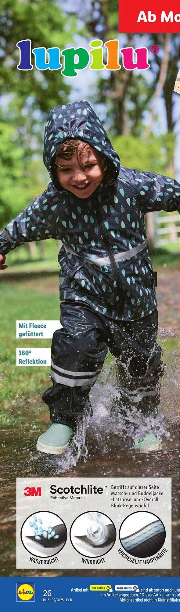 Lupilu – Matsch- und Buddeljacke mit 360° Reflektion