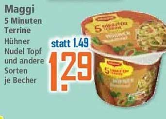 Maggi 5 Minuten Terrine Hühn'er Nudel Topf und andere Sorten je Becher