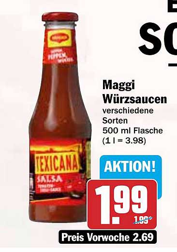 Maggi Würzsaucen verschiedene Sorten 500 ml Flasche