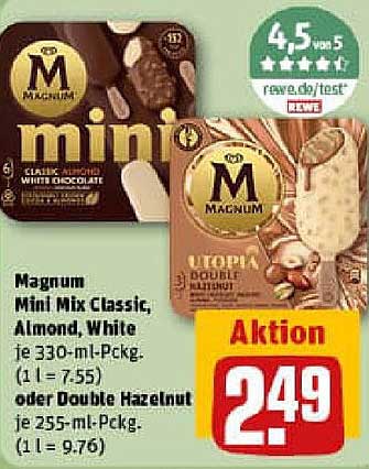Magnum Mini Mix Classic, Almond, White oder Double Hazelnut